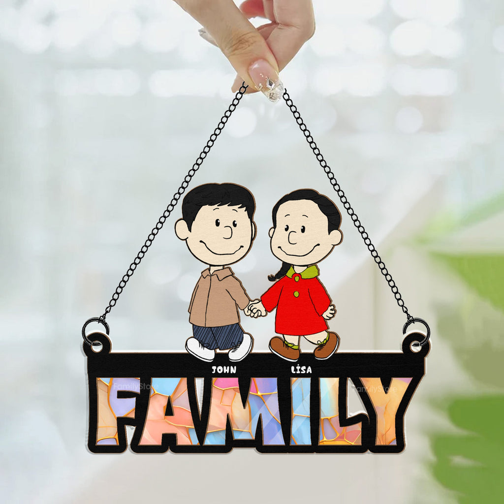 Personalized Family Suncatcher Ornament Custom Gift for Couples
