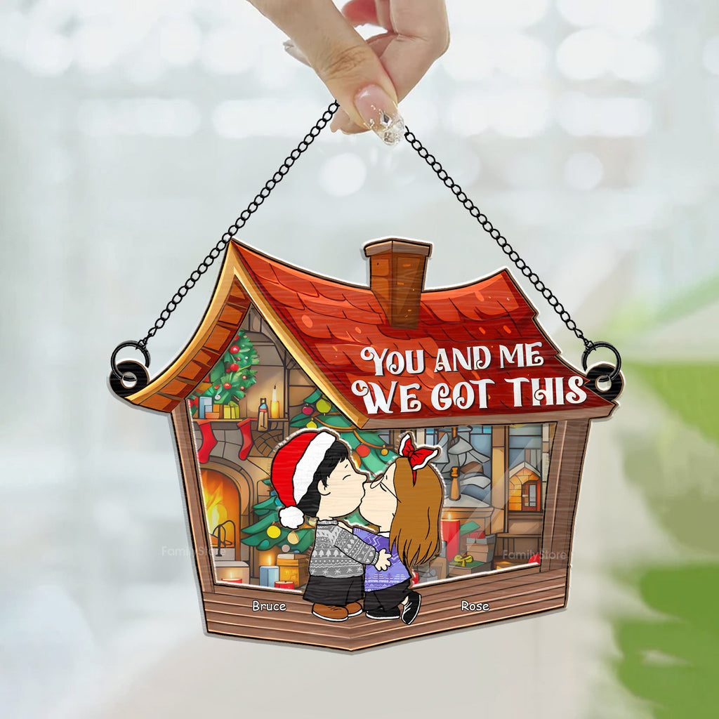 Personalized Window Hanging Suncatcher Ornament for Couples Gift
