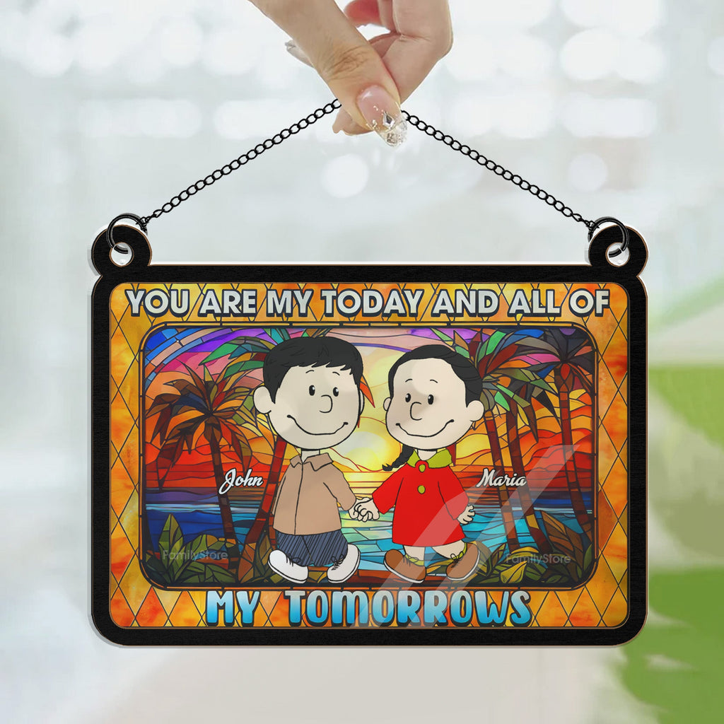 Personalized Window Hanging Suncatcher Ornament For Couples Gift