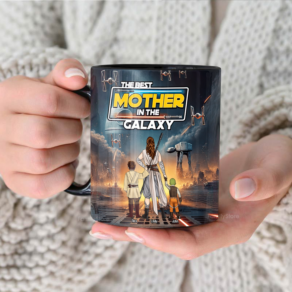 Personalized Black Mug The Best Mother In The Galaxy Gift for Mom