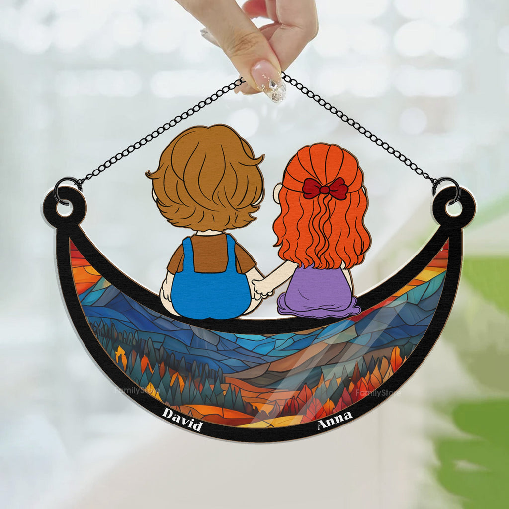 Personalized Window Hanging Suncatcher Ornament for Couple Gift