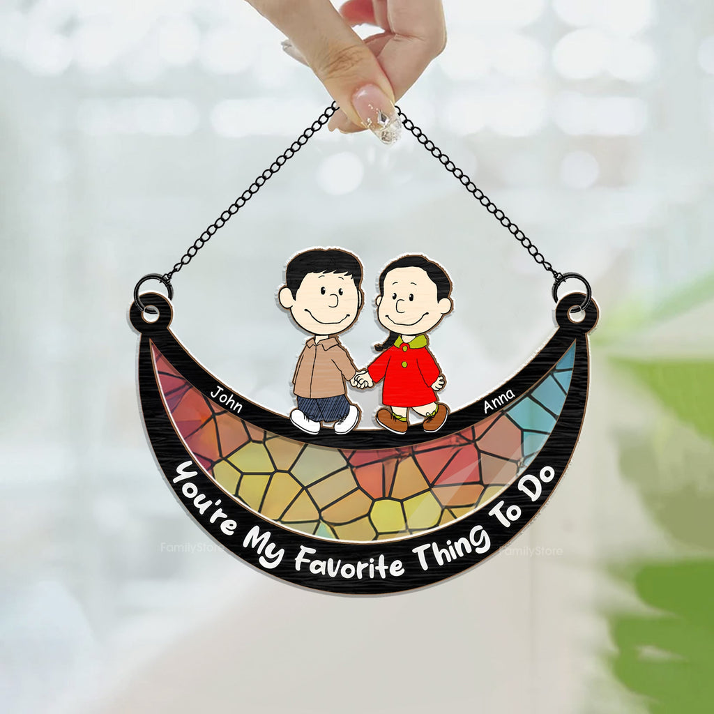 Personalized Window Hanging Suncatcher Ornament for Couples