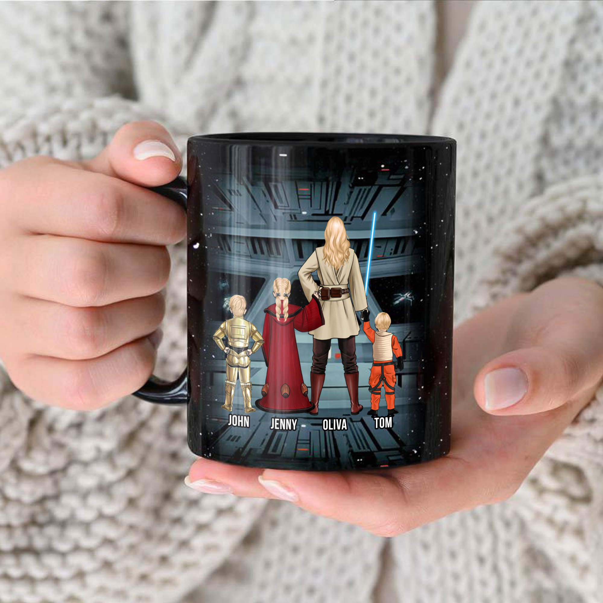 Personalized Black Mug The Force Is Strong With This Mom Gift for Mom
