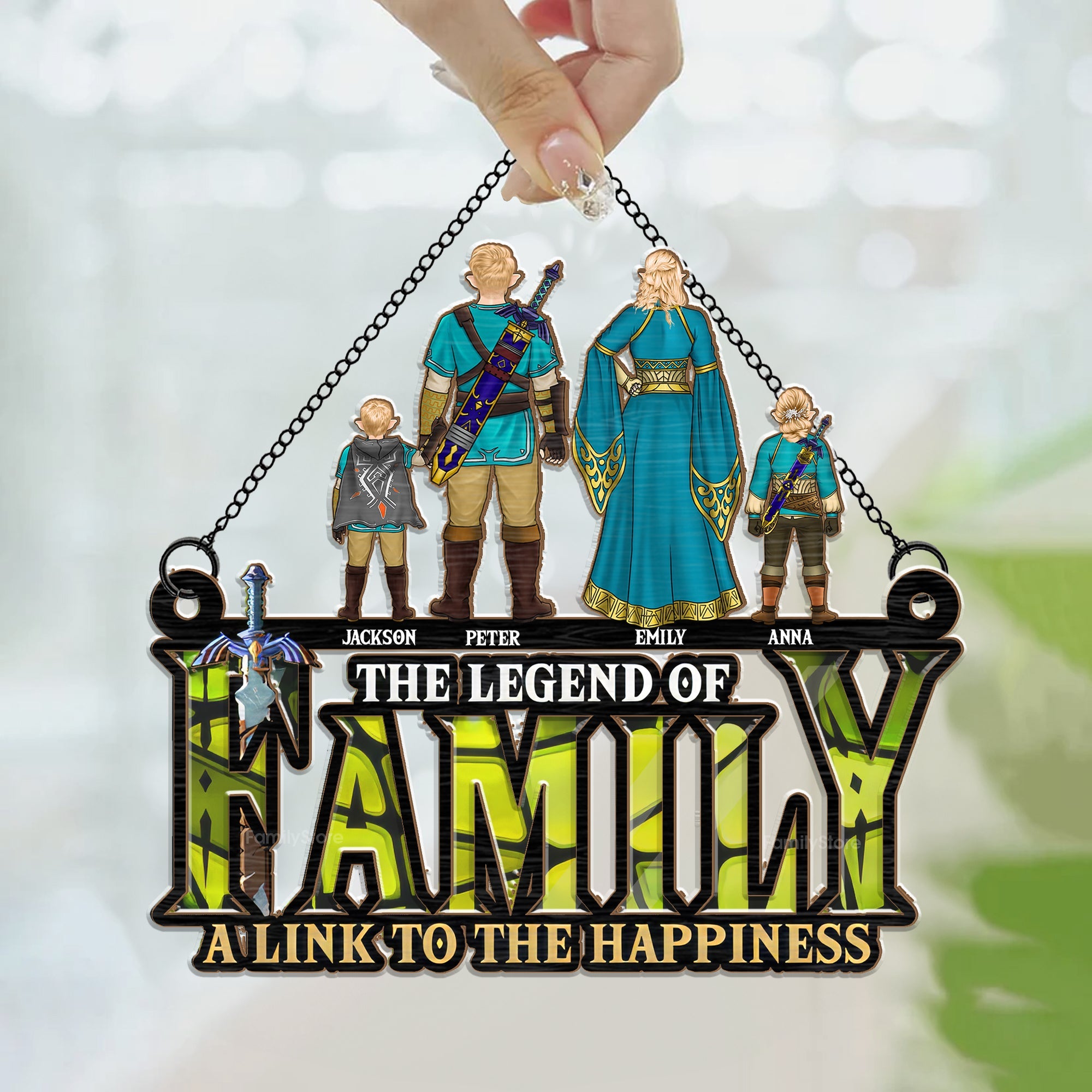 Personalized Family Suncatcher Ornament Unique Home Decor Gift