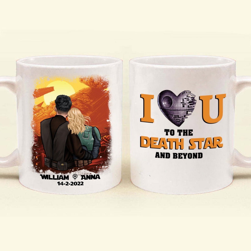 Personalized Couple Mug I Love You To The Death Star Gift
