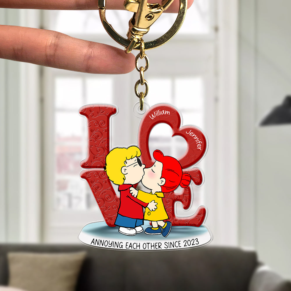 Personalized Acrylic Keychain Love Gift for Couple | GradoCreations