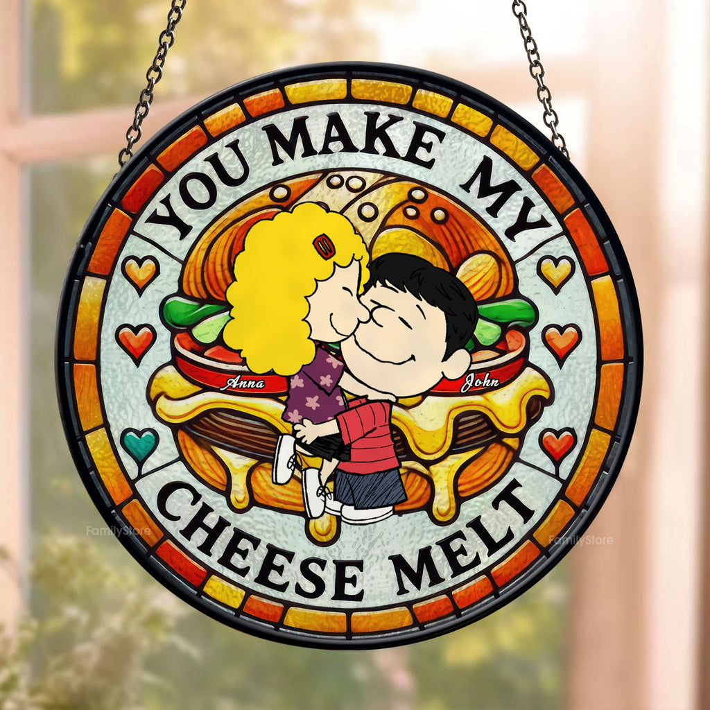 Personalized Stained Glass Suncatcher Custom Couple Gift