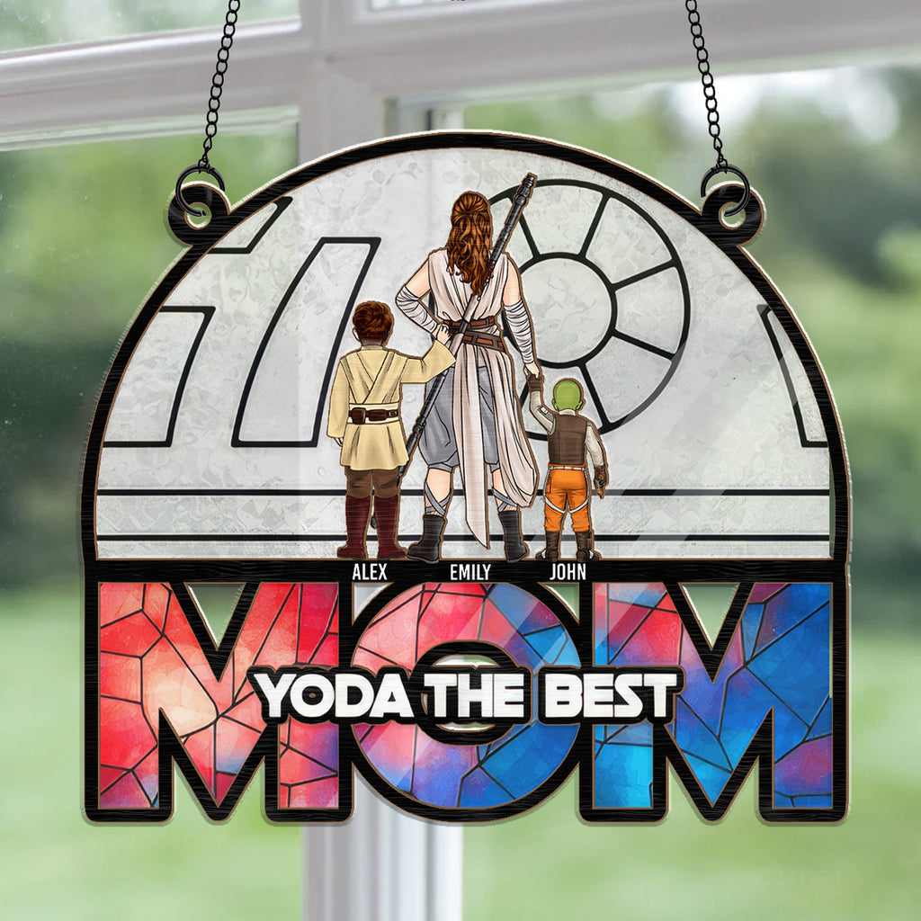 Personalized Yoda The Best Mom Suncatcher Gift Ornament