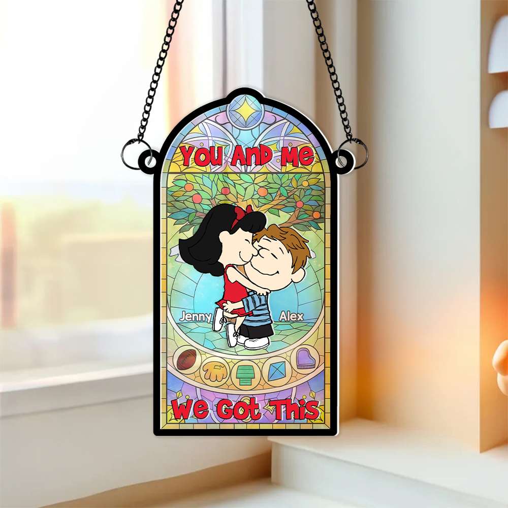 Personalized Suncatcher Ornament Couples Gift Window Decor