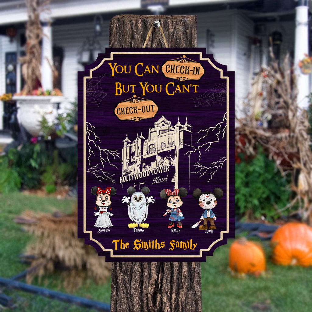 Personalized Shaped Wood Sign You Can Check-In Check-Out Gift