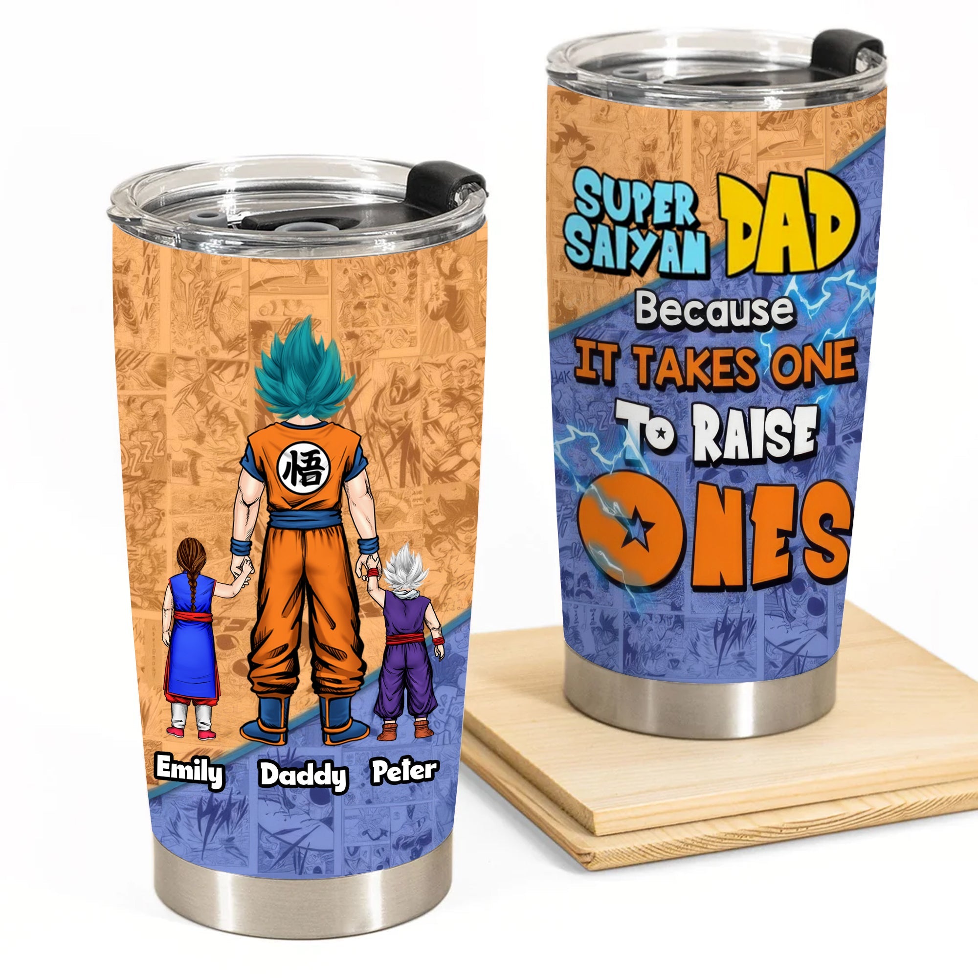 Personalized Superhero Dad Tumbler Custom Family Drinkware Gift