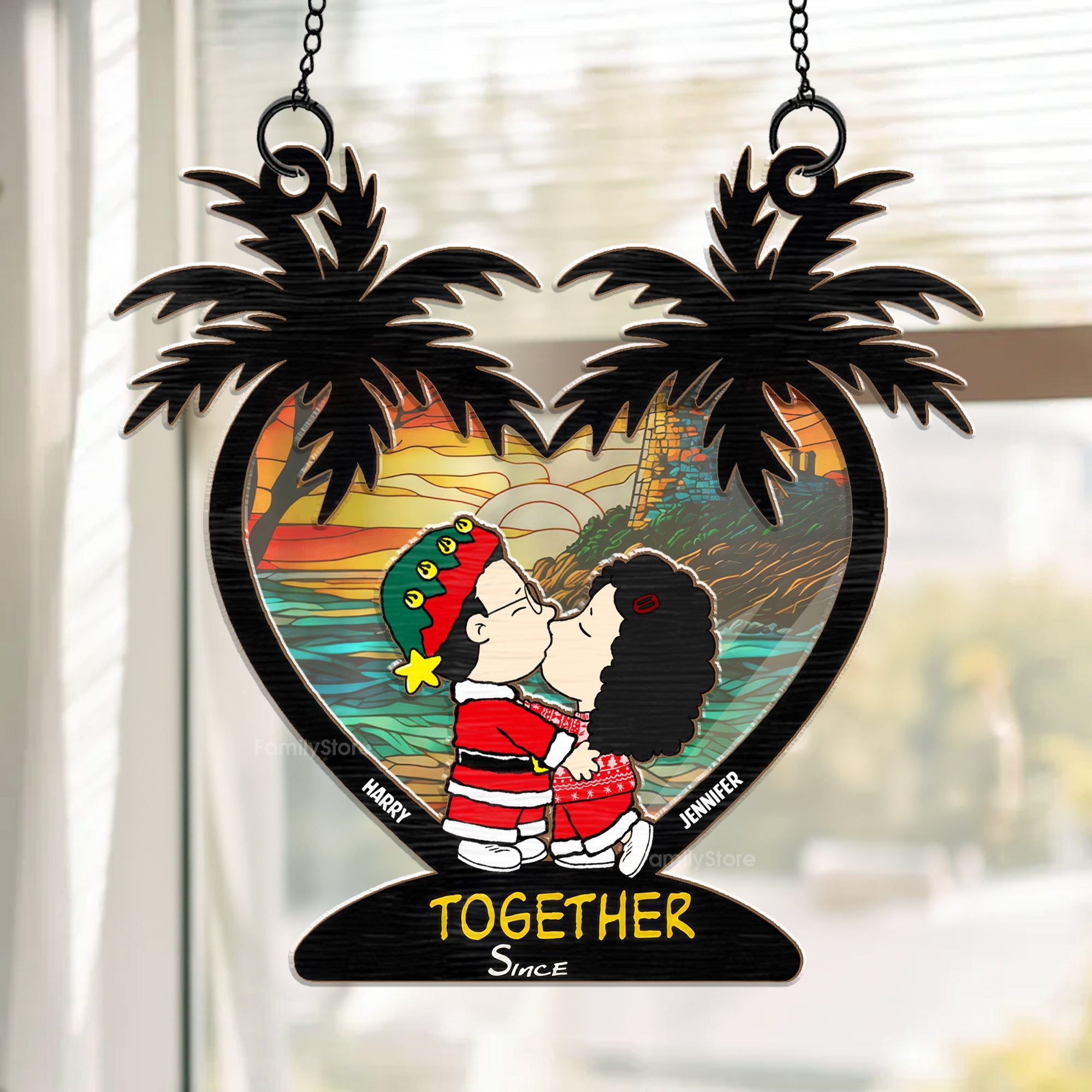 Personalized Together Since Window Hanging Suncatcher Gift for Couples, Home Decor