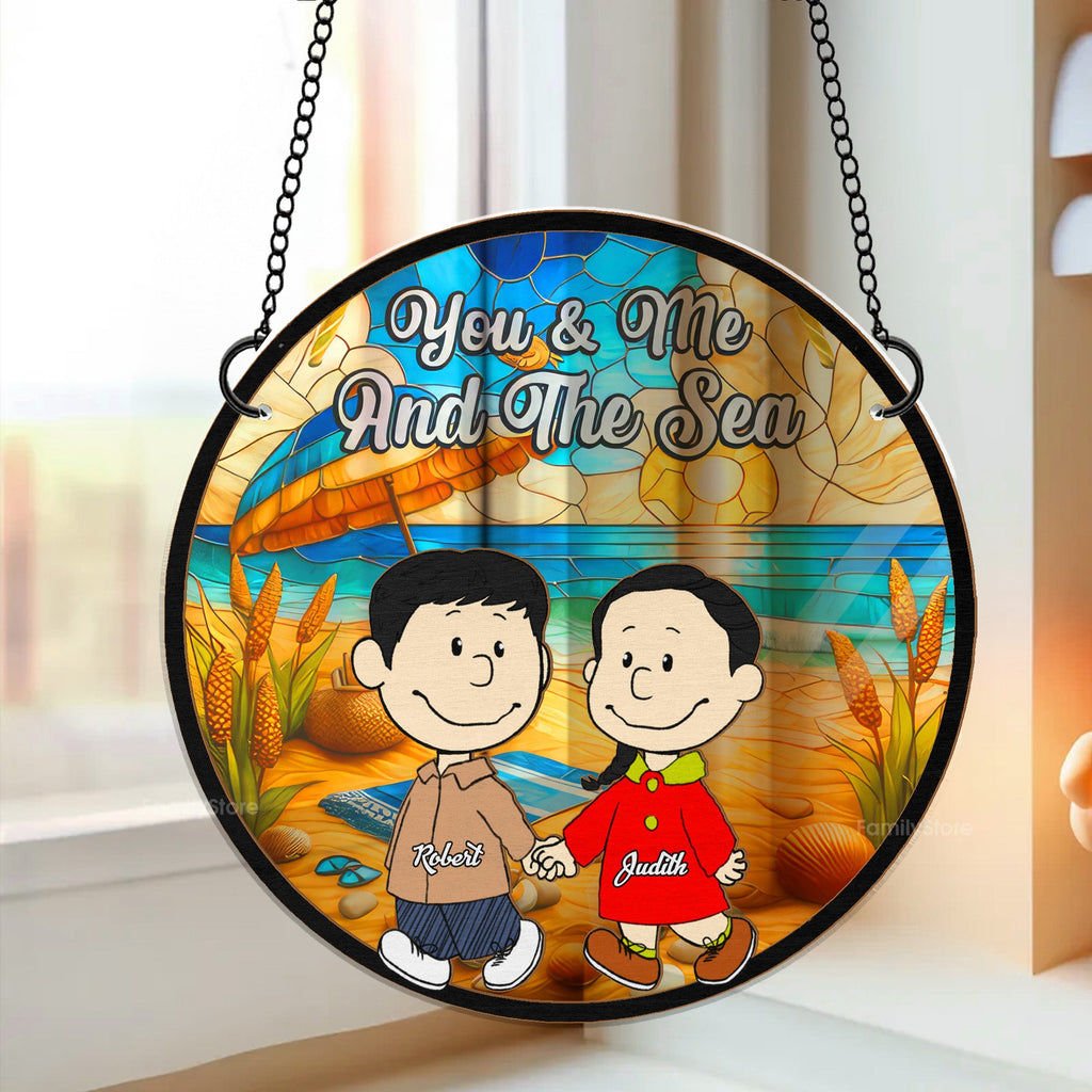 Personalized Couple Suncatcher Ornament Custom Names Gift