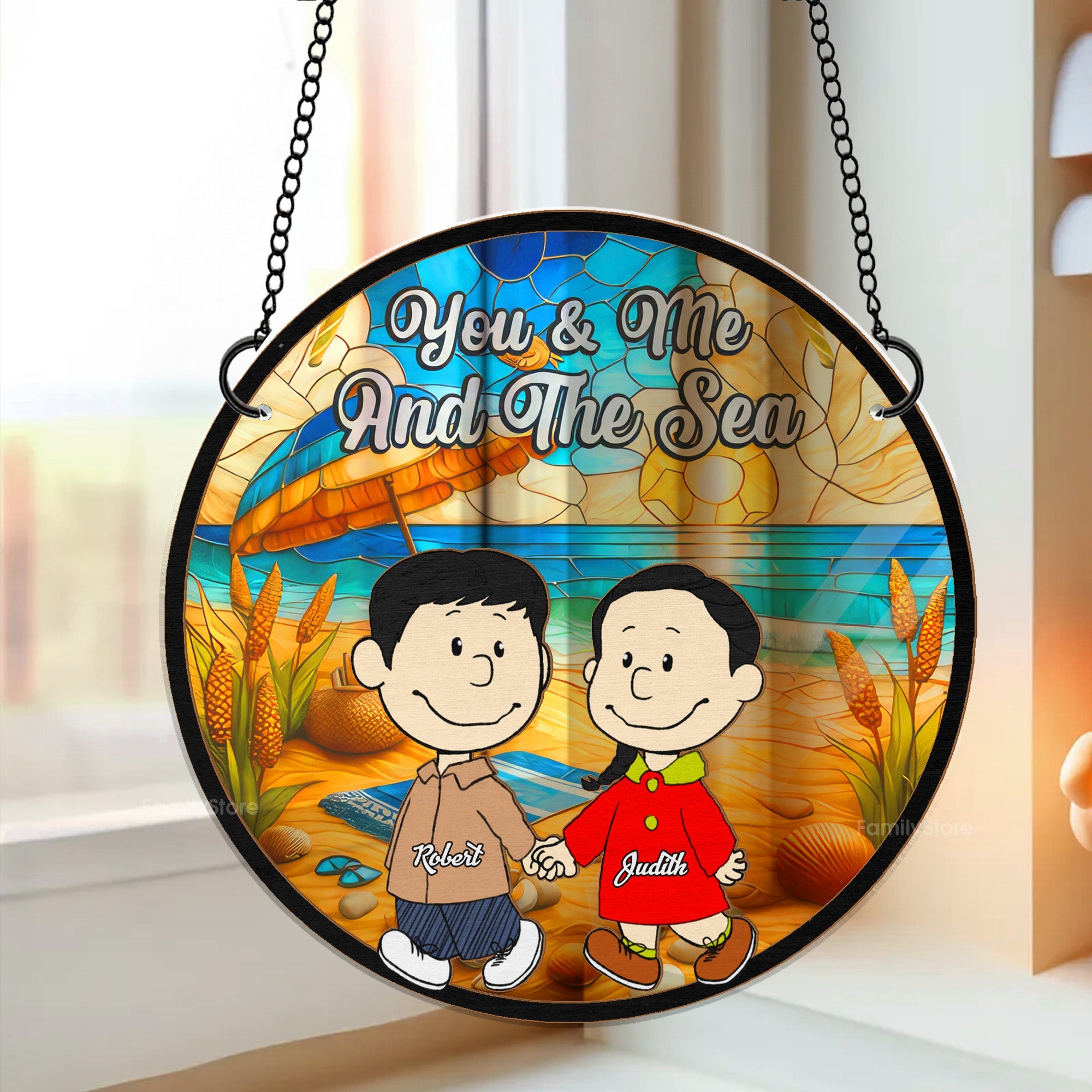 Personalized Couple Suncatcher Ornament Custom Names Gift