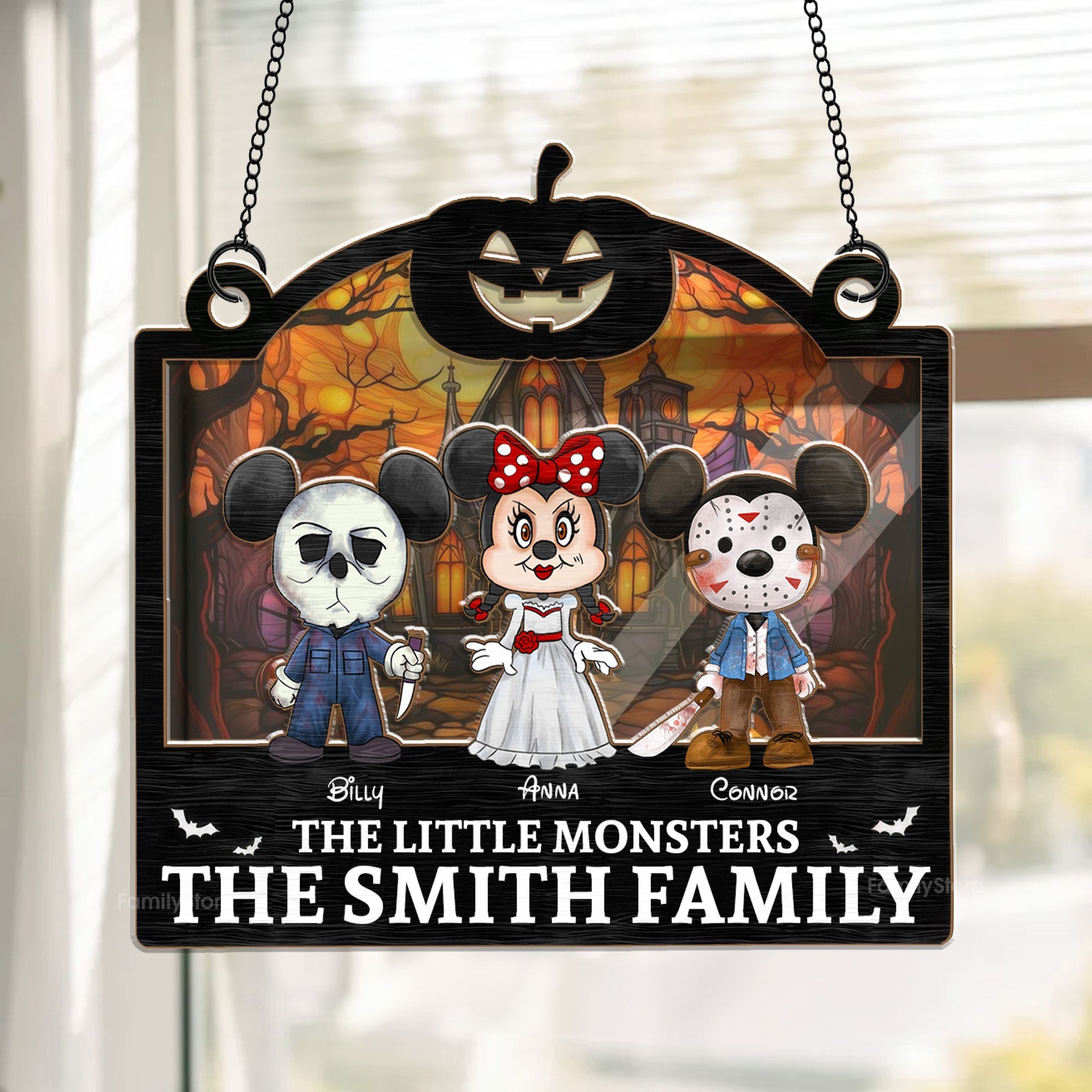 Personalized Family Suncatcher Window Decoration Gift for Halloween