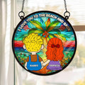 Personalized Stained Glass Suncatcher I Love You Beach Gift for Couples