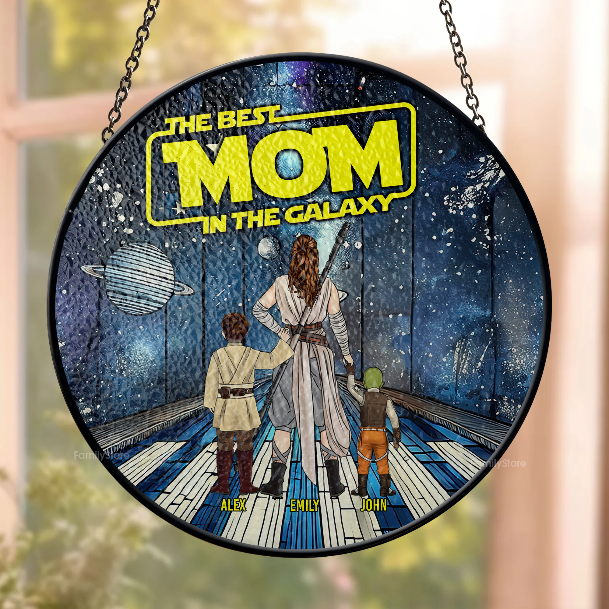 Personalized Stained Glass Suncatcher Best Mom Gift for Mother's Day