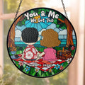 Personalized Stained Glass Suncatcher Gift for Couples - Custom Name Decor