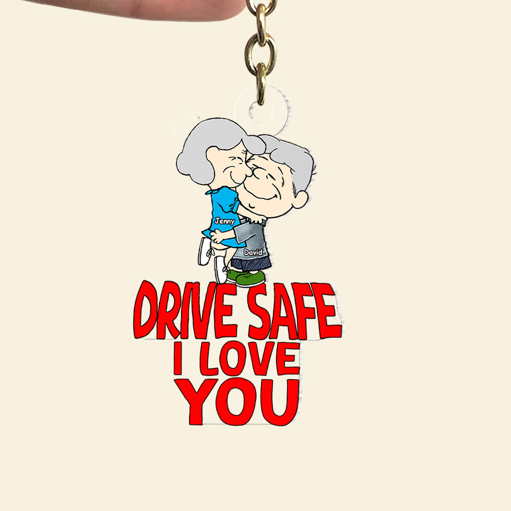 Personalized Acrylic Keychain Drive Safe I Love You Gift for Couple
