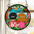 Personalized Stained Glass Suncatcher Custom Couple Gift