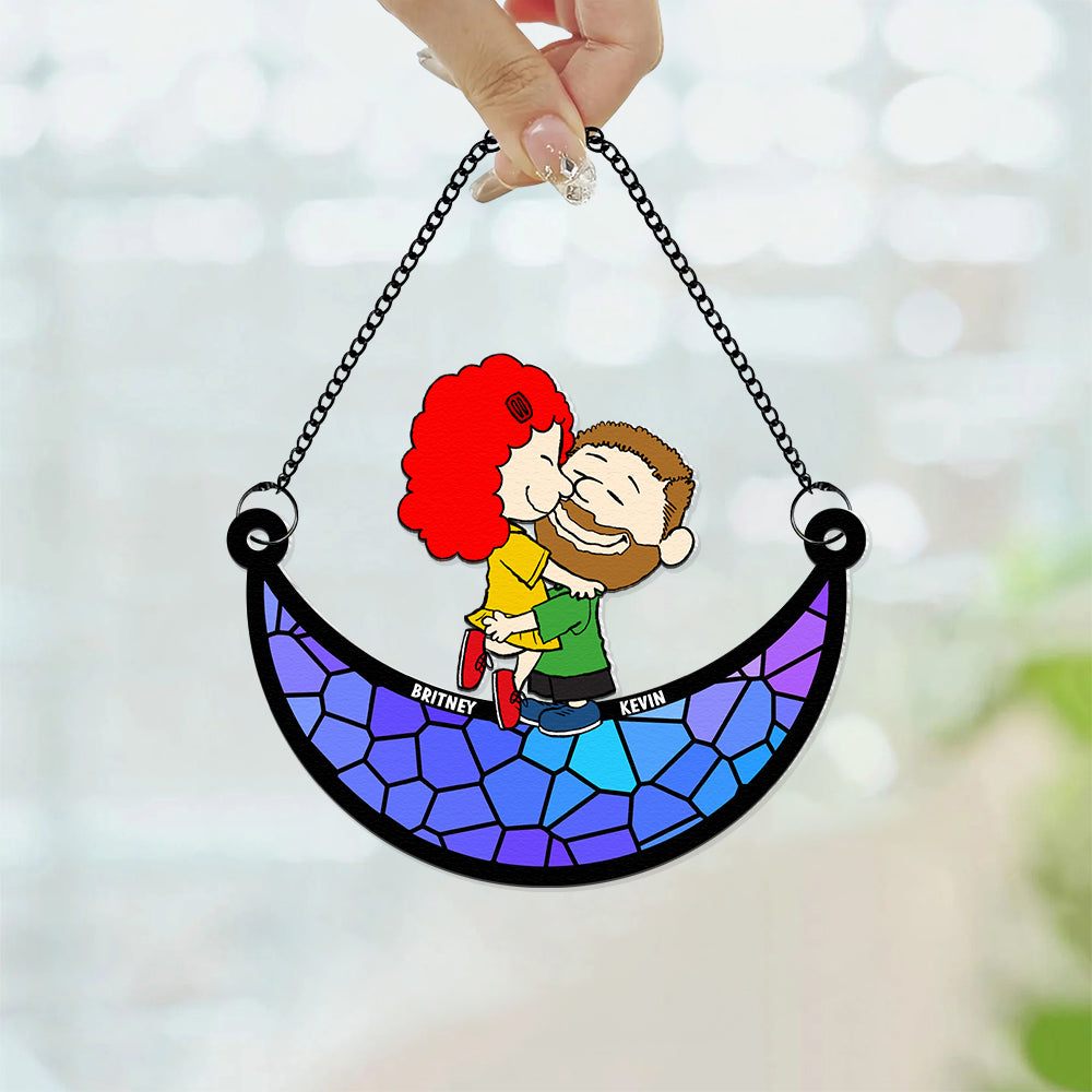 Personalized Window Hanging Suncatcher Ornament Gift for Couple