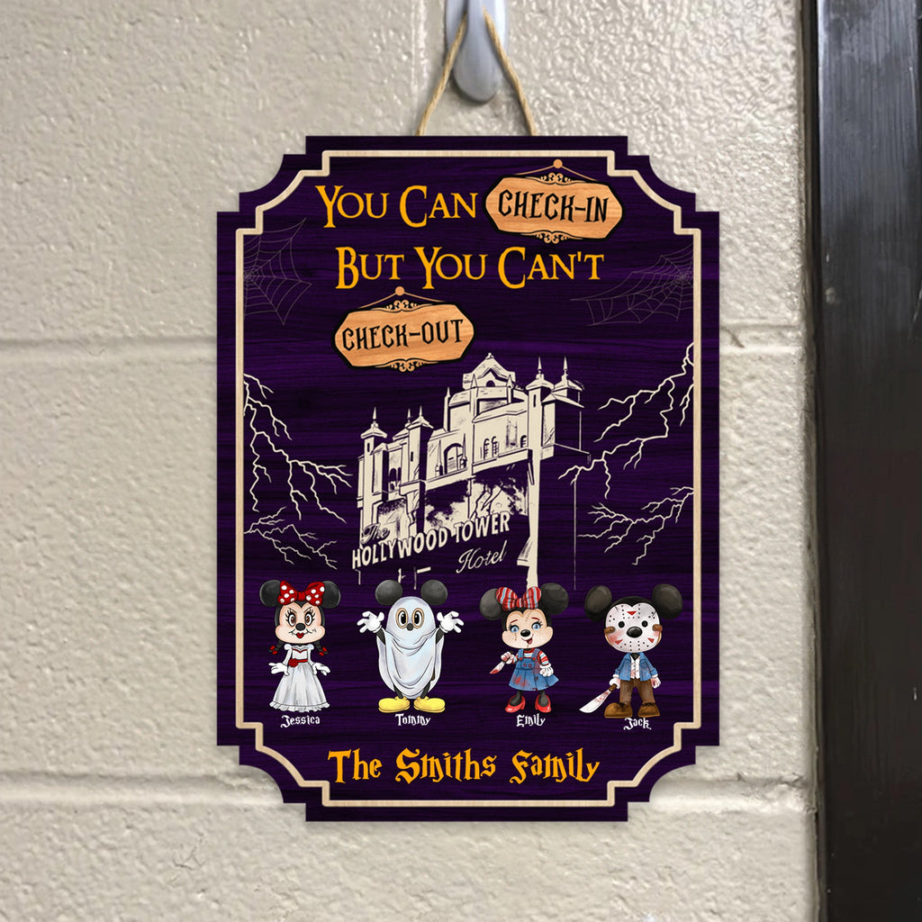 Personalized Shaped Wood Sign You Can Check-In Check-Out Gift