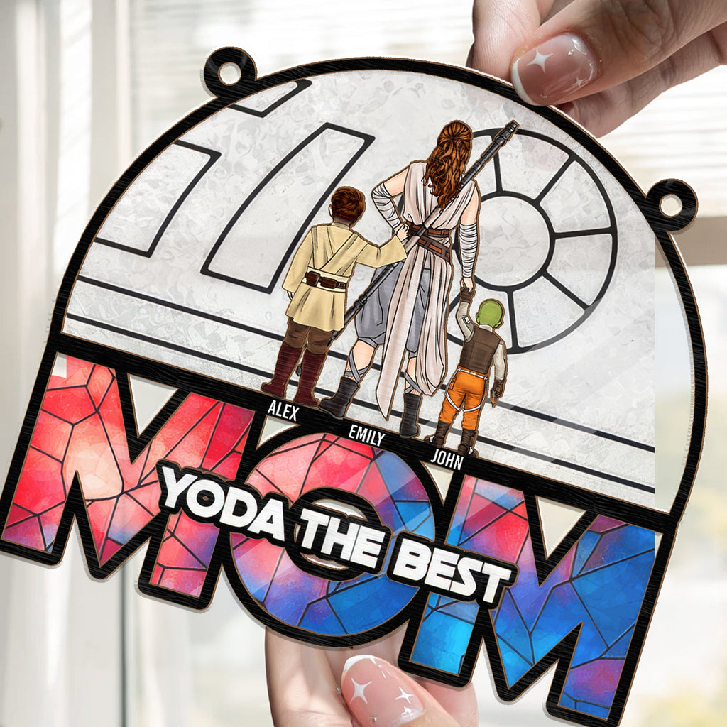 Personalized Yoda The Best Mom Suncatcher Gift Ornament