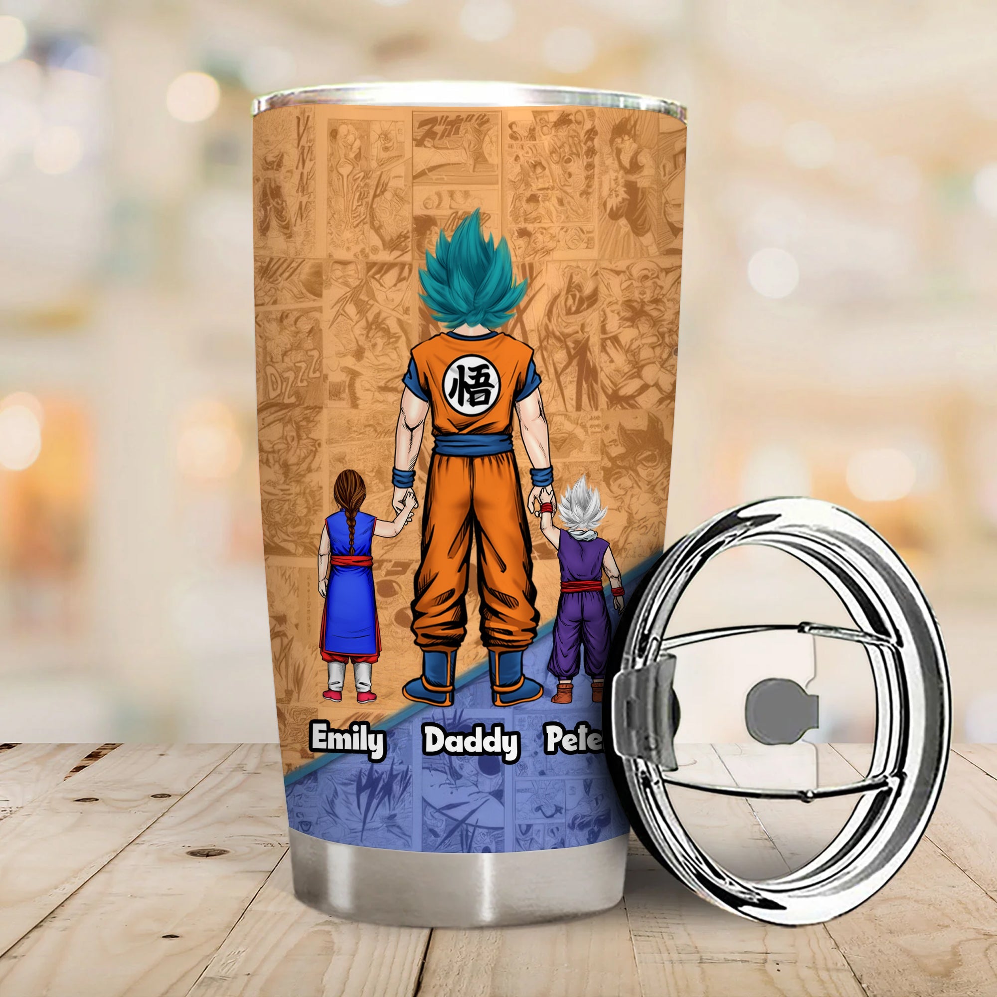 Personalized Superhero Dad Tumbler Custom Family Drinkware Gift