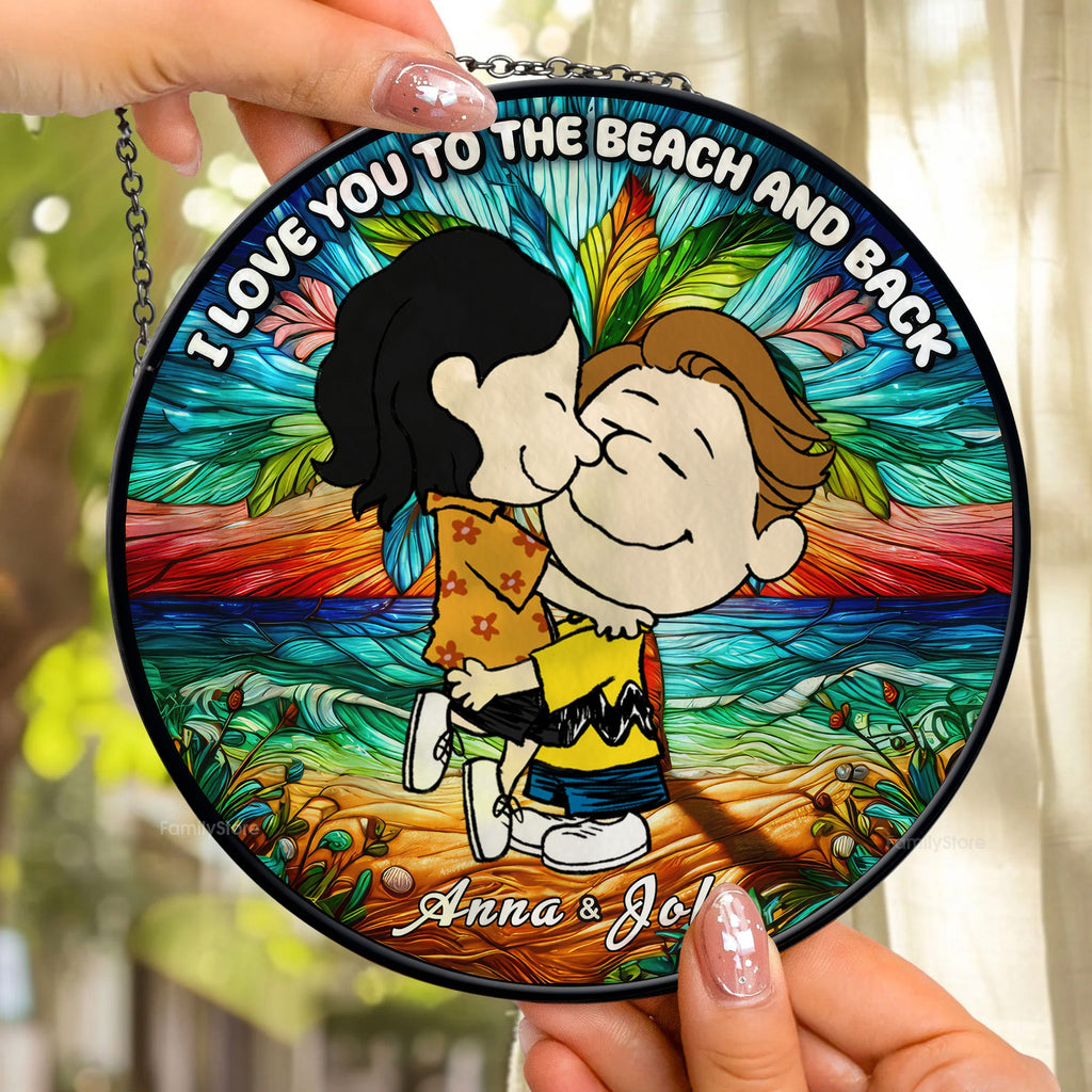 Personalized Stained Glass Suncatcher Love Gift for Couple