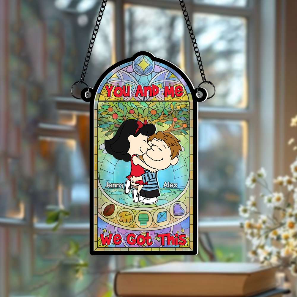 Personalized Suncatcher Ornament Couples Gift Window Decor