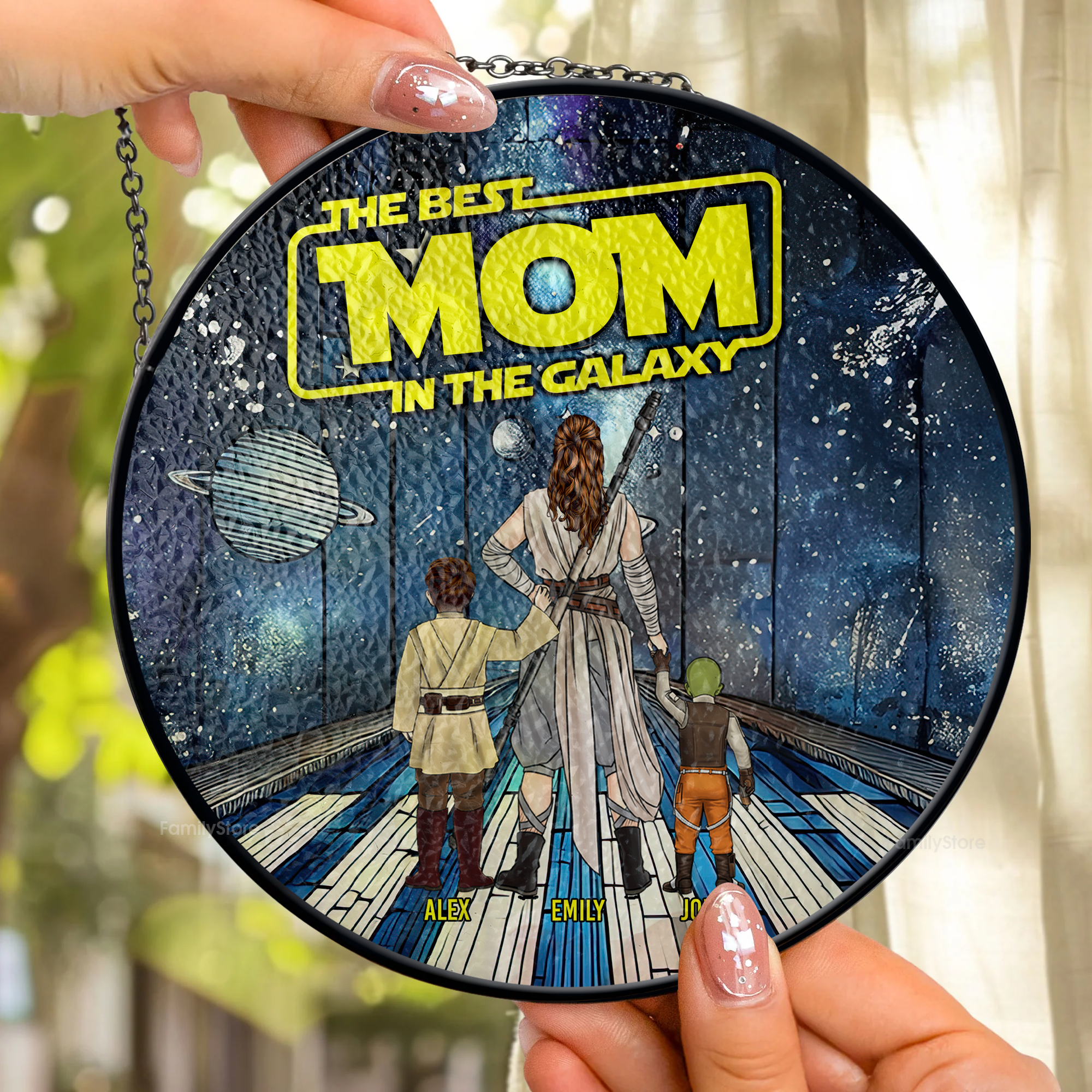 Personalized Stained Glass Suncatcher Best Mom Gift for Mother's Day
