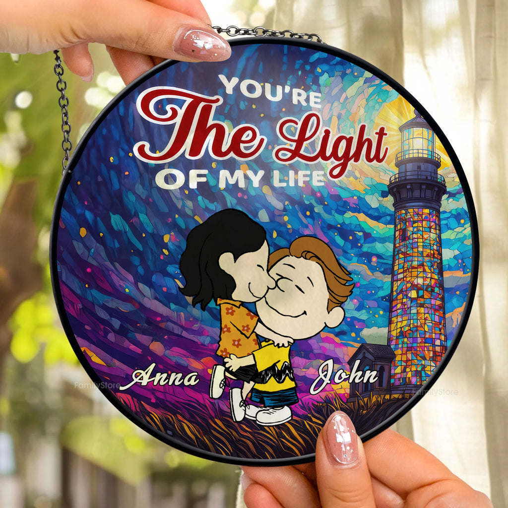 Personalized Stained Glass Suncatcher Gift for Couple | Unique Love Keepsake