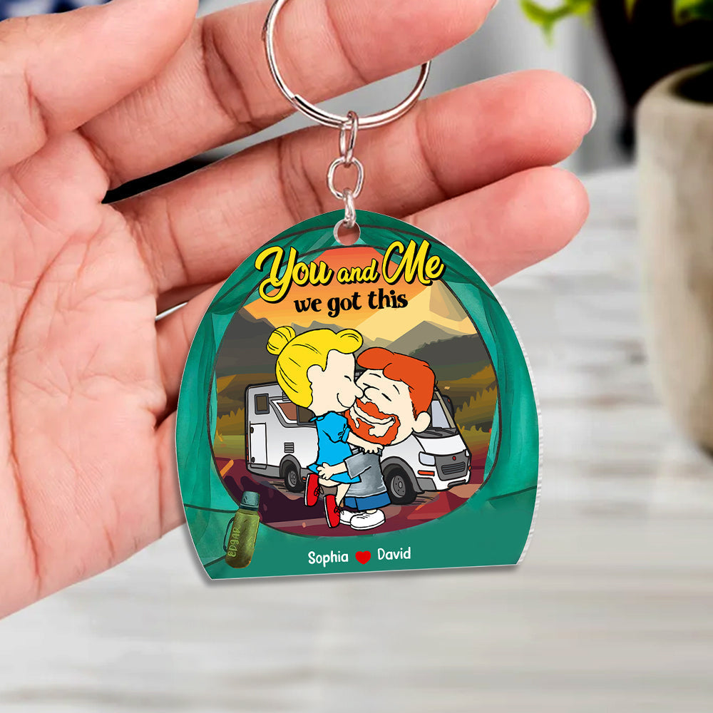 Personalized Camping Peanut Couple Keychain Gift for Couples