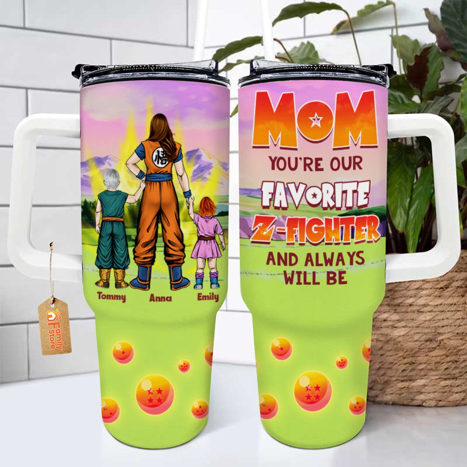 Personalized 40oz Tumbler Cup for Mom Custom Z-Fighter Gift