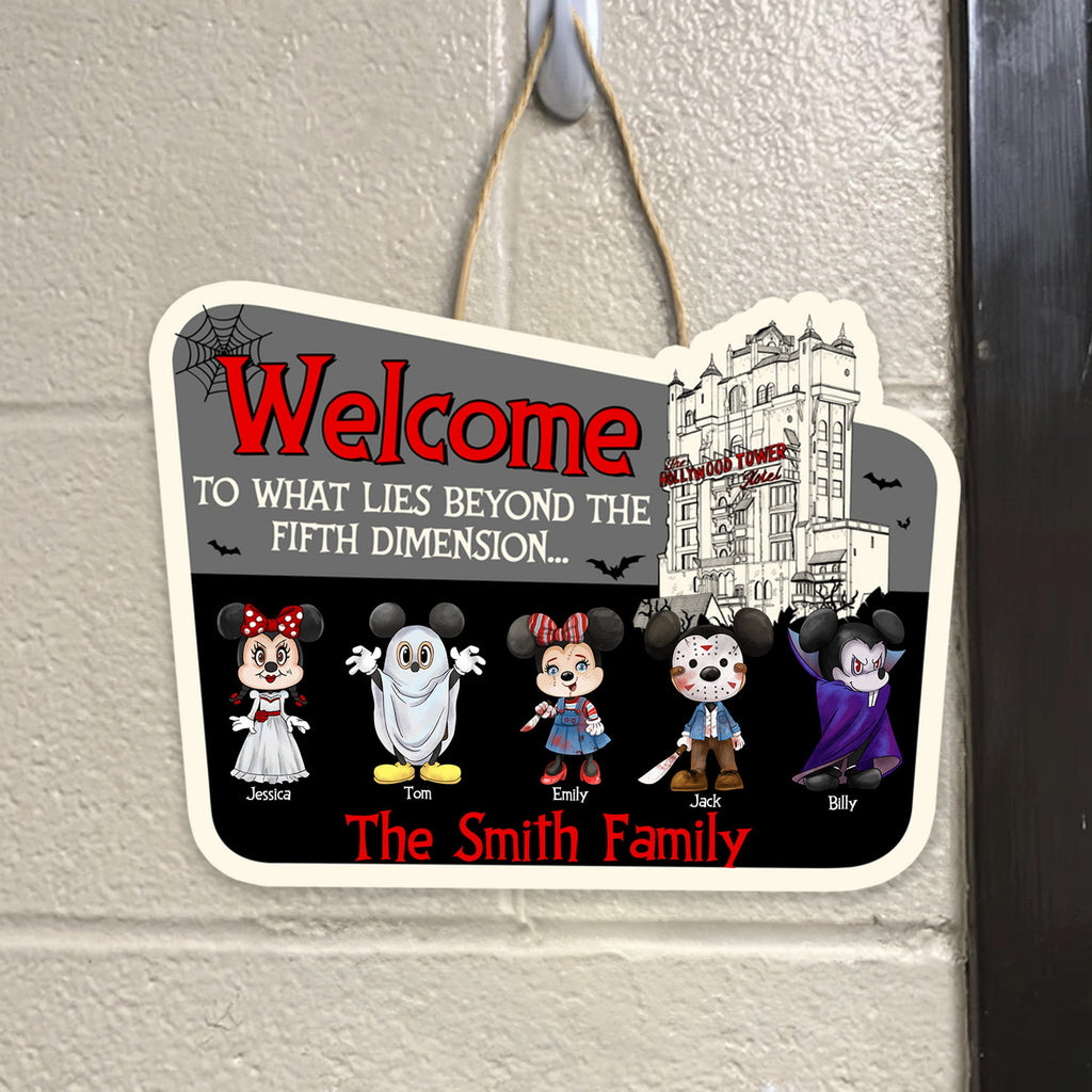 Personalized Halloween Wood Sign Welcome to the Fifth Dimension | Family Decor