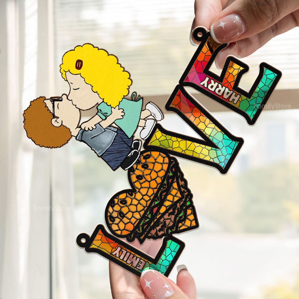 Personalized Suncatcher Ornament Custom Couple Gift for Home