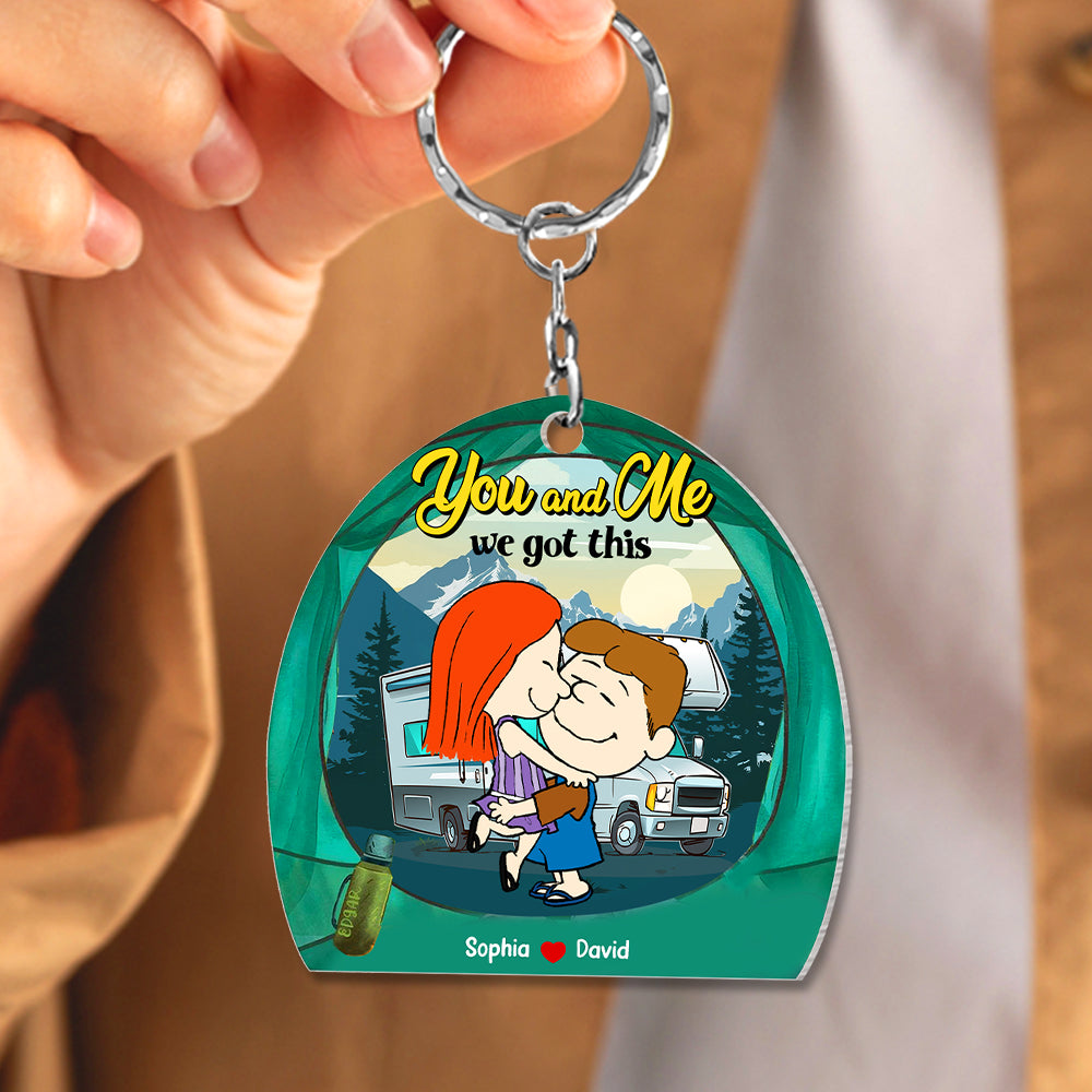 Personalized Camping Peanut Couple Keychain Gift for Couples