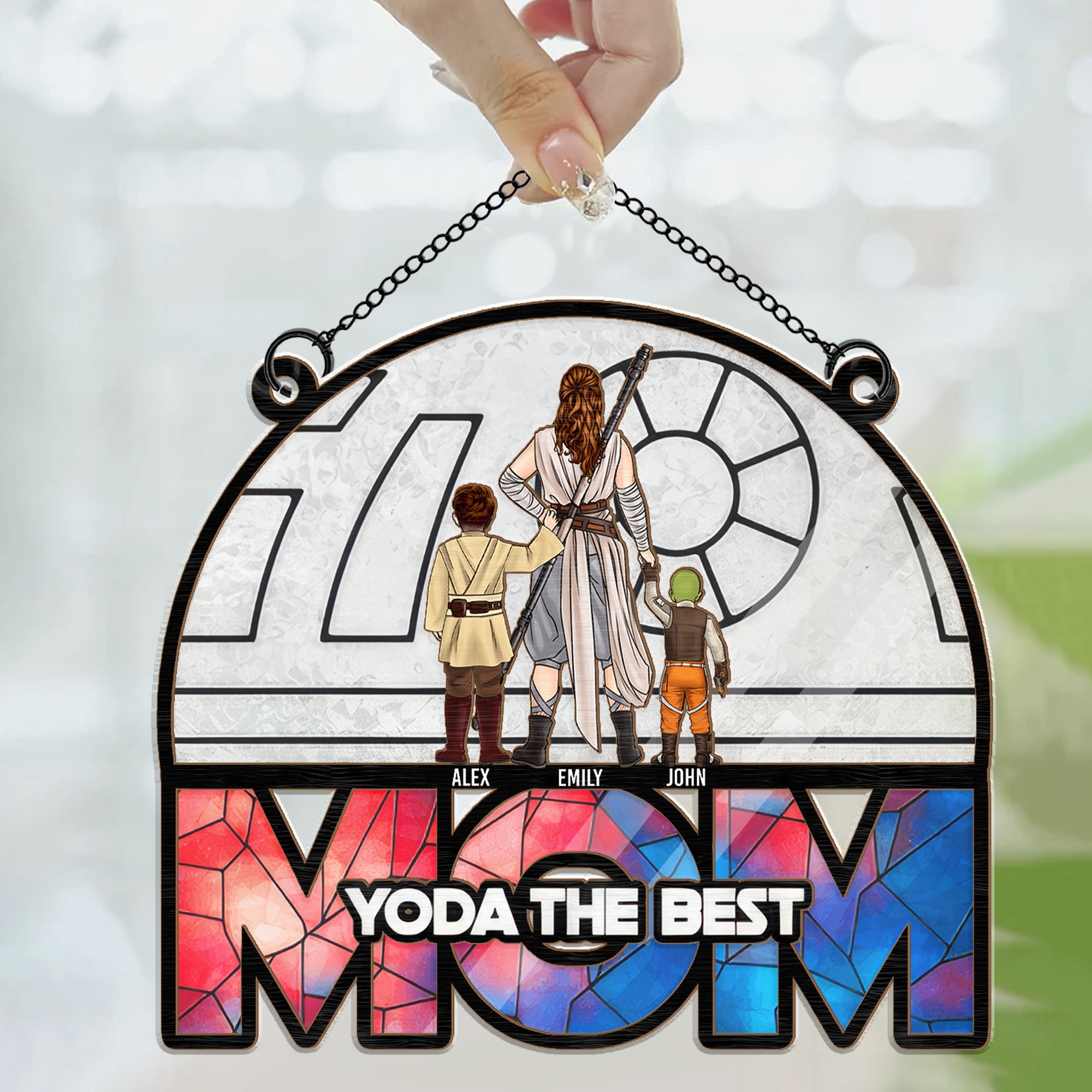 Personalized Yoda The Best Mom Suncatcher Gift Ornament