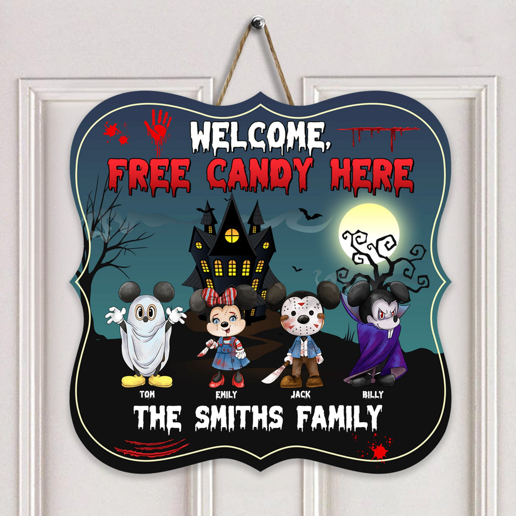 Personalized Halloween Wood Sign Free Candy Here Decor
