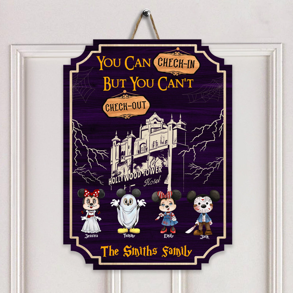 Personalized Shaped Wood Sign You Can Check-In Check-Out Gift