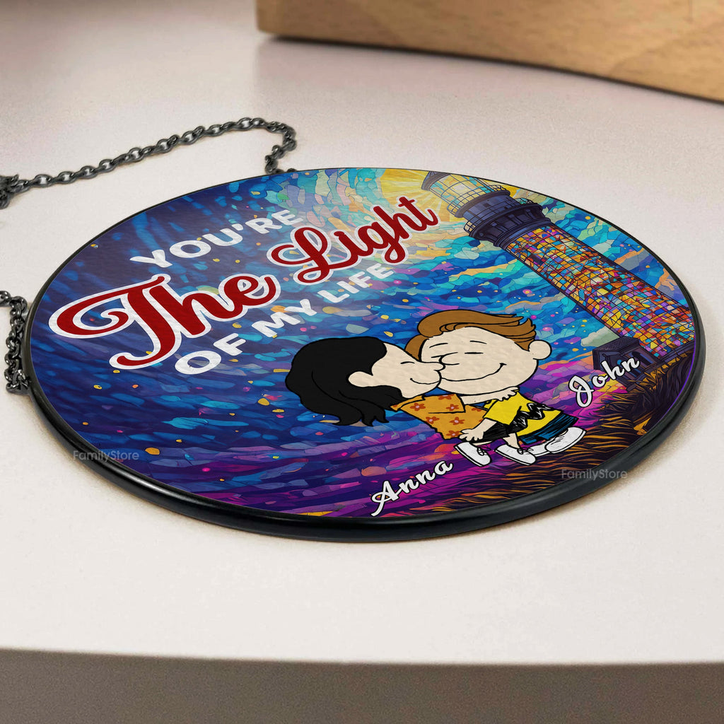 Personalized Stained Glass Suncatcher Gift for Couple | Unique Love Keepsake