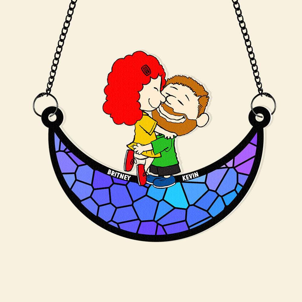 Personalized Window Hanging Suncatcher Ornament Gift for Couple