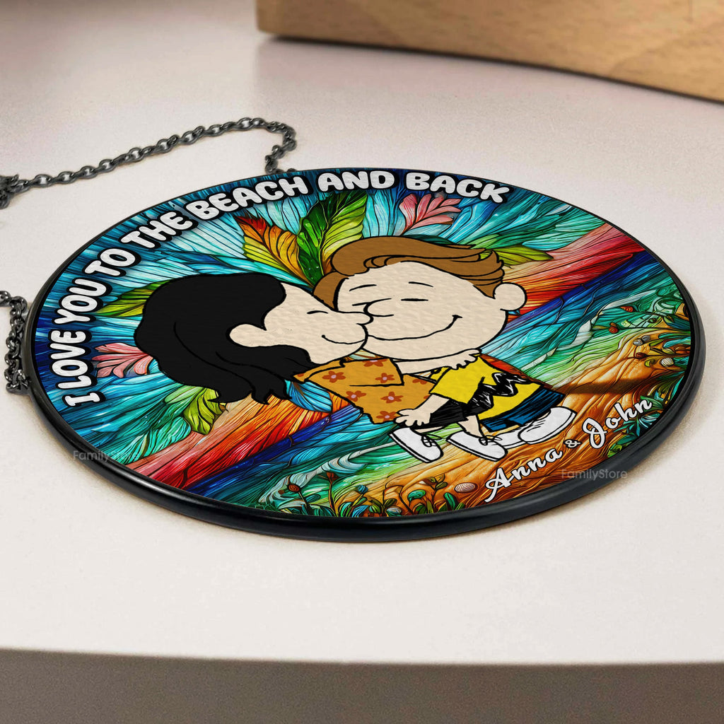 Personalized Stained Glass Suncatcher Love Gift for Couple