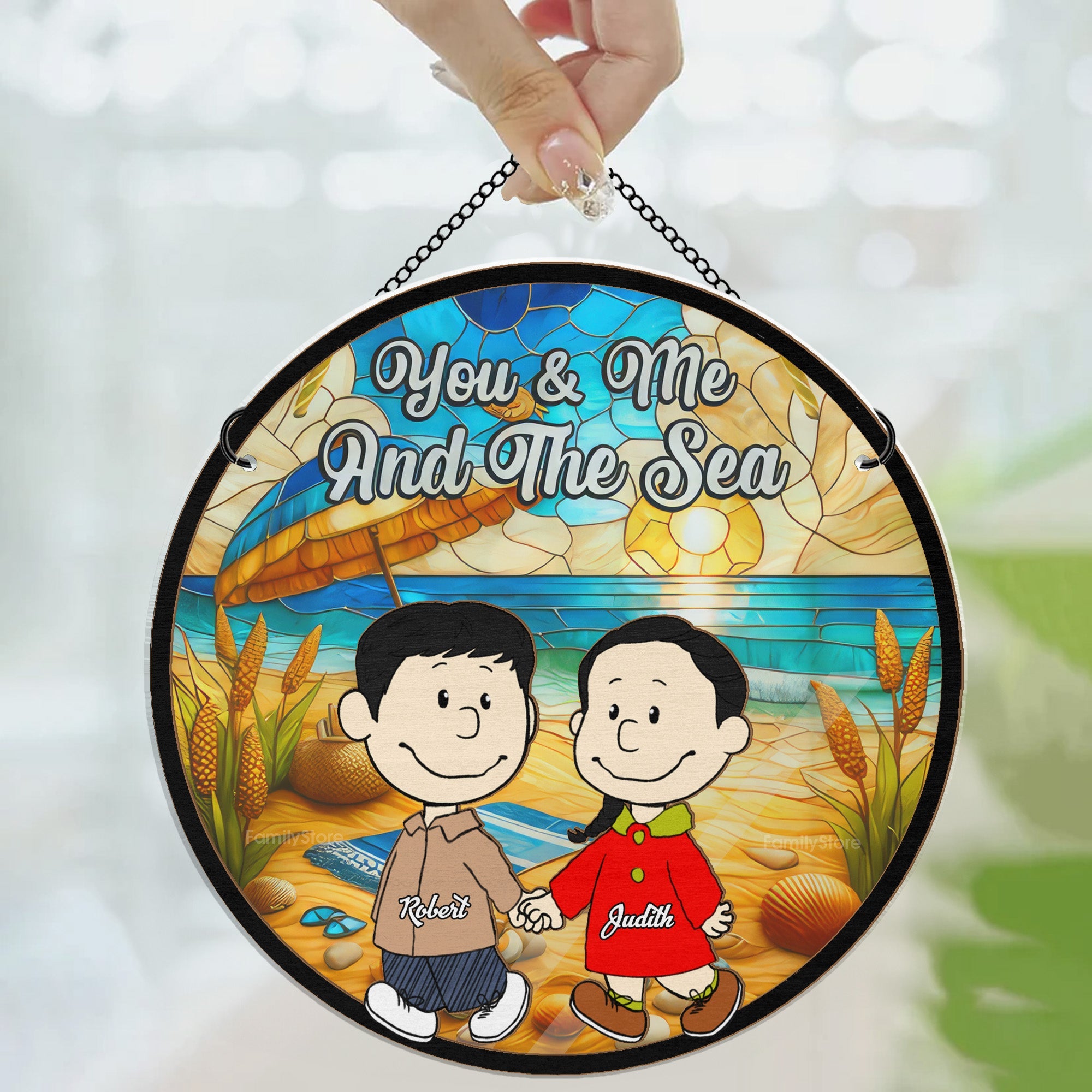 Personalized Couple Suncatcher Ornament Custom Names Gift