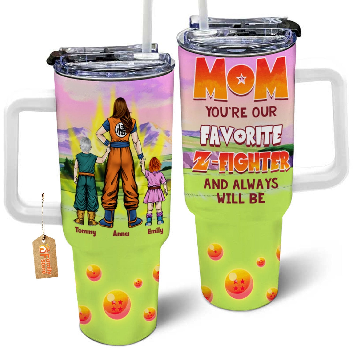 Personalized 40oz Tumbler Cup for Mom Custom Z-Fighter Gift