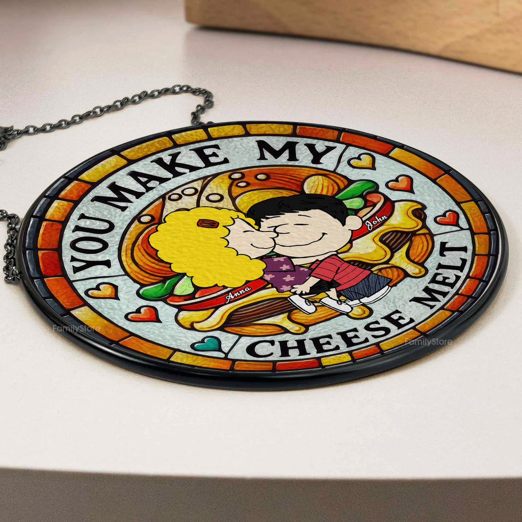Personalized Stained Glass Suncatcher Custom Couple Gift