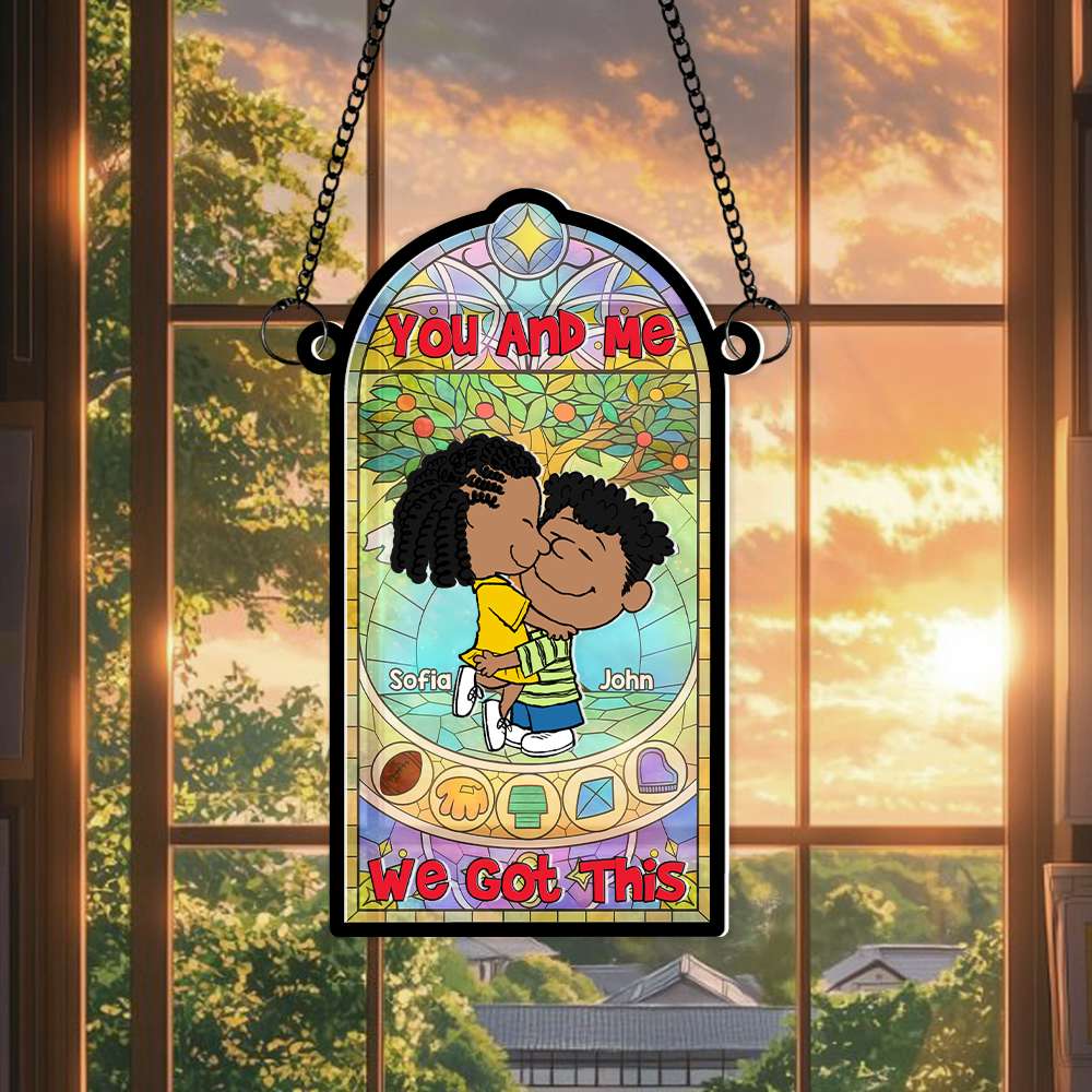 Personalized Suncatcher Ornament Couples Gift Window Decor