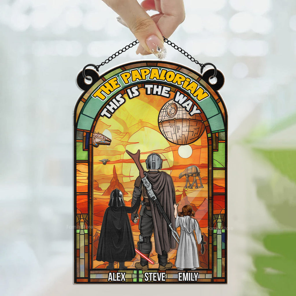 Personalized The Papalorian Window Hanging Suncatcher Gift for Dad or Husband