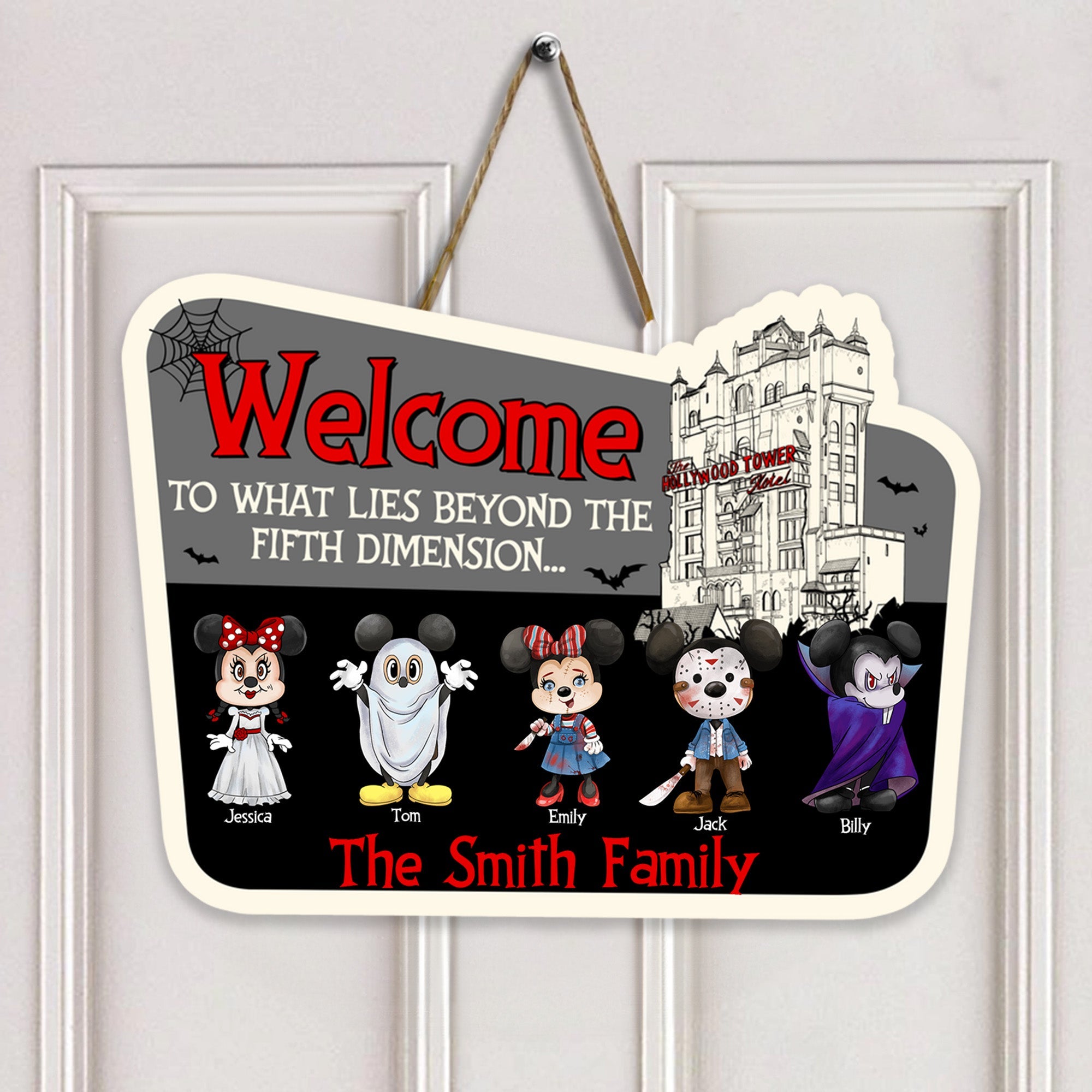 Personalized Halloween Wood Sign Welcome to the Fifth Dimension | Family Decor