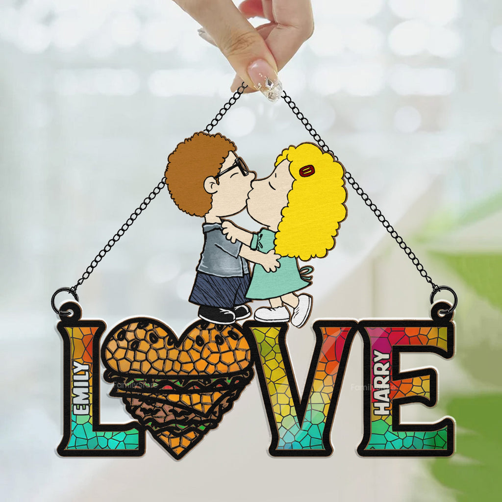 Personalized Suncatcher Ornament Custom Couple Gift for Home